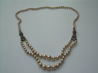Antique Art Deco Silver Paste & Faux Pearl Necklace Maker Scp.