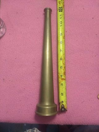 Vintage Brass Fire Hose Nozzle,  No Markings,  Large 12 Inch