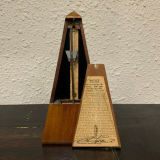 Signed Antique Vintage Wooden Maelzel Paquet 1815 - 1846 Metronome France