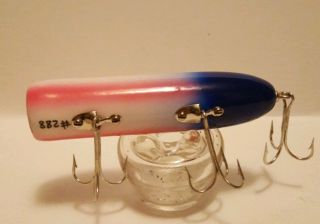 SOUTH BEND LUHR JENSEN BASS - ORENO WOOD LURE OLD GLORY 288 Signed Collectible 7