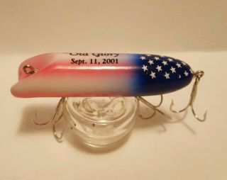 SOUTH BEND LUHR JENSEN BASS - ORENO WOOD LURE OLD GLORY 288 Signed Collectible 8