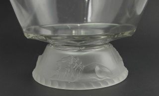 Antique EAPG Gillinder & Son Frosted Lion Pressed Glass Large Covered Bowl 3