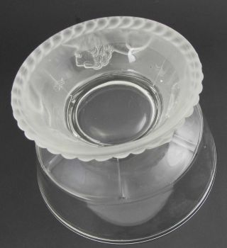 Antique EAPG Gillinder & Son Frosted Lion Pressed Glass Large Covered Bowl 6