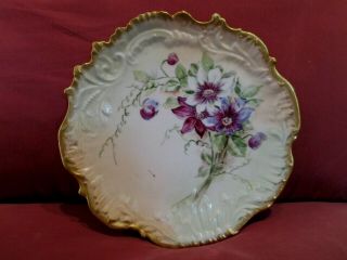 Stunning Antique C.  1896 Nautilus Scottish Porcelain Hand Painted Cake Plate