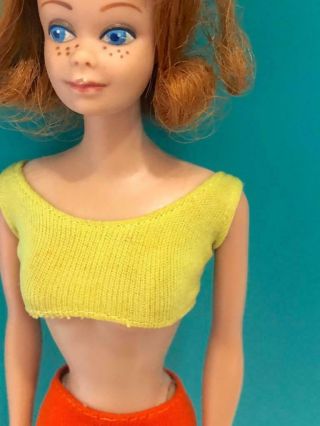 Vintage 1963 60 ' s Mattel Barbie titian friend MIDGE doll JAPAN orig swimsuit 860 3