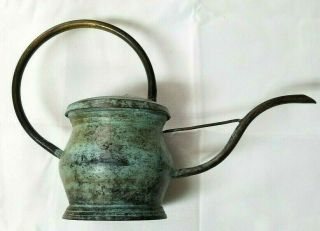 Vintage Long Spout Copper/brass? Watering Can Rustic Patina Antique Yard Planter