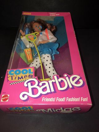 Mattel 1988 Cool Times Barbie Midge Doll No.  3216 With Popcorn/pogo Stick