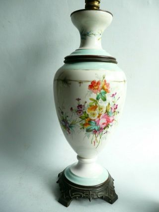 Antique French Porcelain Lamp Base On Ormolu Base. . .  Ref.  1702