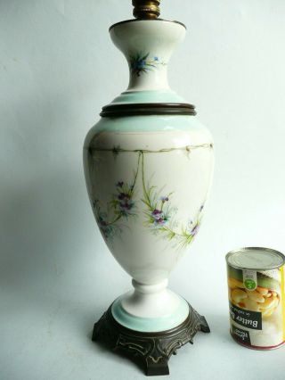 Antique French Porcelain Lamp Base on Ormolu Base. . .  ref.  1702 2