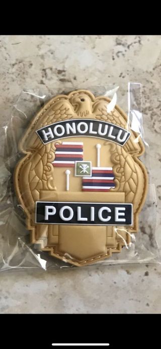 Honolulu Police Pvc Patch - Gold