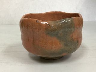 Y0065 Japanese Chawan Raku - Ware Tea Ceremony Bowl Pottery Japan Antique