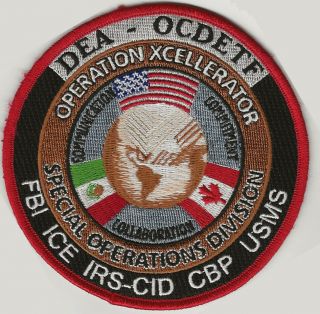 Commemorative Patch: Drug Enforcement Administration Operation Xcellerator
