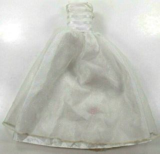 Barbie Vintage White Gown Wedding Satin W/sparkle Lace Netting Tagged