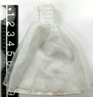 Barbie Vintage White Gown Wedding Satin w/Sparkle Lace Netting Tagged 2
