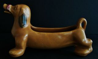 Large Antique Weller Ohio Art Pottery Dachshund Dog Planter 1930 