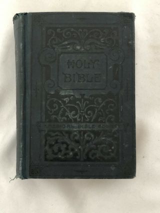 Antique 1884 Holy Bible Old And Testaments American Society Vintage Tongues