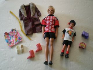 Vintage Ken And Tutti Barbie Dolls With Accessories From Mattel