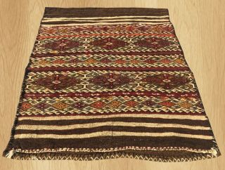 Authentic Hand Knotted Vintage Traditional Persian Wool Kilim Area Rug 3 X 3 Ft