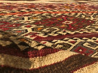 Authentic Hand Knotted Vintage Traditional Persian Wool Kilim Area Rug 3 x 3 FT 6