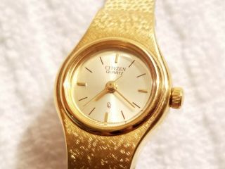 Vintage Citizen Quartz Gold Tone Watch Dress Chain