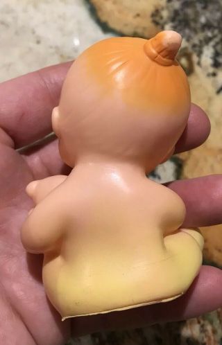 Cute Vintage Rubber Squeaking Baby With Teddy Bear Toy Made In Japan 5