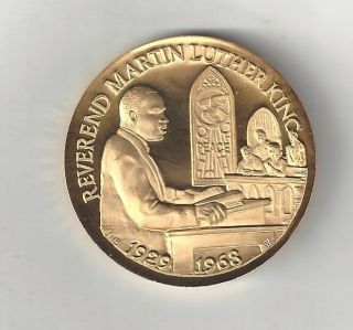 Reverend Martin Luther King Mlk Gold Bronze Civil Rights Coin Medal Medallion