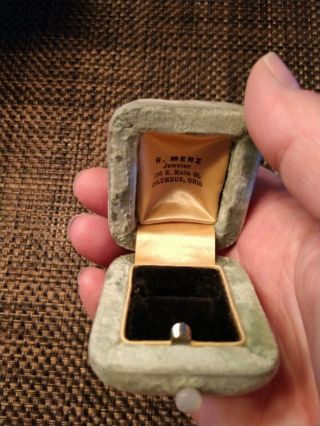 Antique Velvet Ring Box Push Button Closure Victorian Jewelry Ring Box