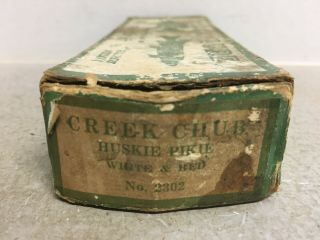 Vintage Creek Chub Huskie Pikie 2302 Wooden Fishing Lure W/Box 8