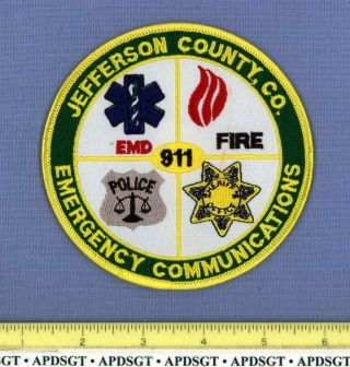 Jefferson County 911 Radio Communications Colorado Sheriff Fire Ems Police Patch