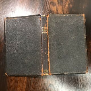 Antique Holy Bible Nelson 1900 Self Pronouncing Refrences Black Leather Maps Kjv