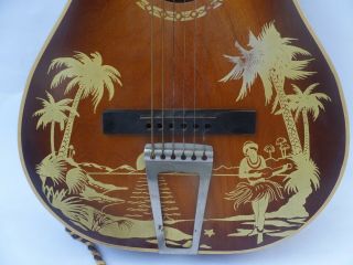 Vintage Antique Hawaiian Parlor Guitar with Case 2