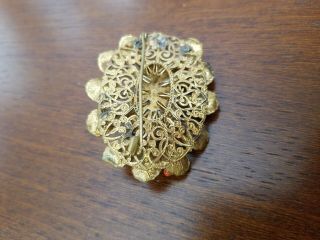 ANTIQUE VICTORIAN CARVED RED CORAL GOLD BROOCH PIN 6