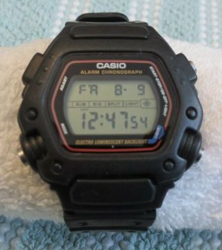Vintage Casio Dw - 290 - T 1189 Digital Diver 200m Alarm Chrono Watch - Is Running
