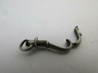 Antique Victorian Sterling Silver Secure Dog Clip Clasp Screws To Lock K124