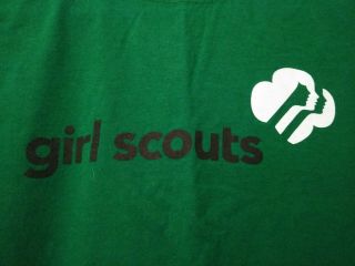 Girl Scout T - Shirt Official Logo Green With White Imprint Size 14/16 Large