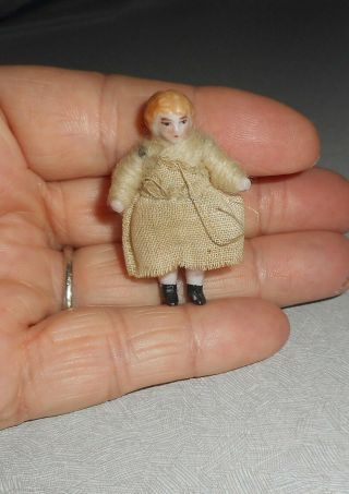 Antique Detailed Tiny 1 3/4 " Bisque Doll - Carl Horn? - Germany