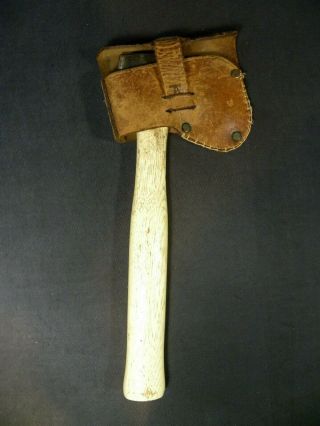 Vintage Plumb ? Official Boy Scouts Of America Hatchet Axe With Leather Sheath