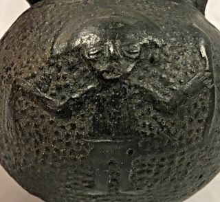 Pre Columbian Chimu Blackware Stirrup Vessel Peru South America C 1100 - 1400 2