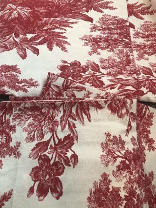 Pottery Barn Guc Matine Toile Full/queen Duvet And Standard Shams Antique Red