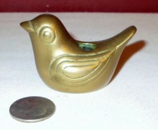 Vtg Great City Traders Solid Brass Small Bird Partridge Candle Holder Figurine ^
