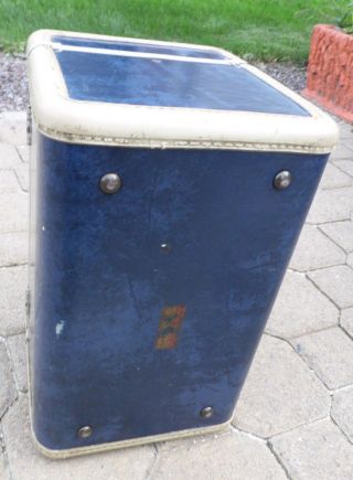 1950 ' s SAMSONITE Train Case Blue Marbled Shwayder Bros Key 4712 Vintage 7