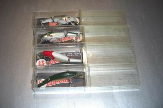 4 Vintage L&s Mirrolures Model 00m Jointed Lures In Boxes
