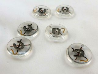 6 Antique Horse Racing Reverse Painted Essex Crystal Intaglio Buttons Jewellery 7