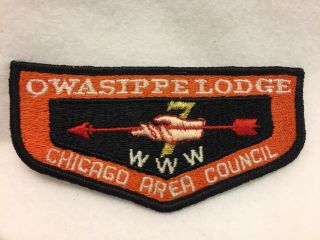 Boy Scouts - Oa - Owasippe Lodge 7 Flap,  Orange Background,  Black Trim