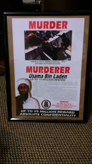 Usama Bin Laden Wanted Poster - Issued By the US State Dept 1999. 3