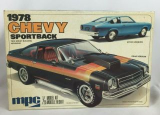 Vintage 1978 Chevy Sportback Vega Unbuilt Model Kit Mpc 1 - 7827 1/25 Scale