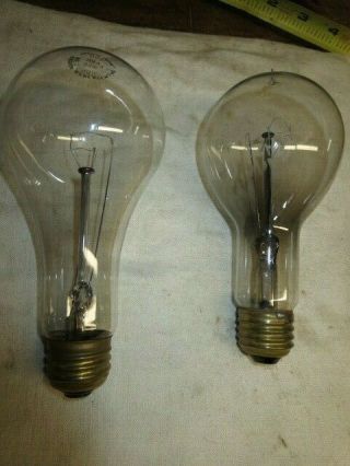 Two Vintage Light Bulbs Westinghouse Mazda 92 Watt 125 Volt 1000 L Nom