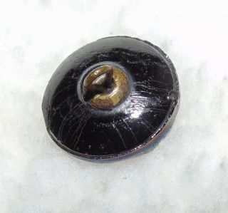 Vintage Small Pink Lustered Black Glass Horse Shoe Button 4944 2
