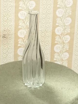 Antique Dollhouse Miniature Swirl Glass Bottle 1 7/16 "