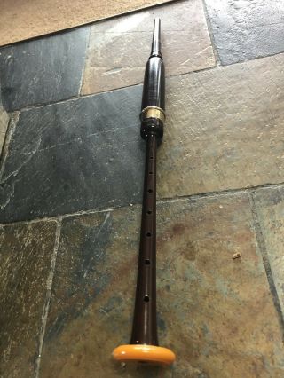 Antique R.  G.  Lawrie Glasgow Scotland 19 " Rosewood Bagpipe Practice Chanter